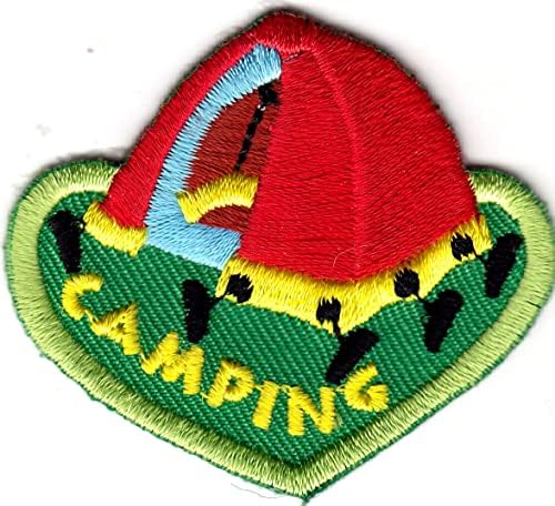 Kamp glačalo na patch izviđačima kubnja djevojka dečko kamper šator na otvorenom