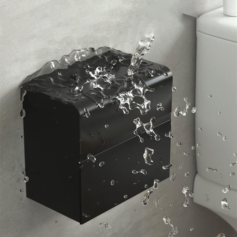 KRIVS držač toaletnog papira crna mat Papirna kutija za kupatilo papirni ručnik dozator zidni nosač držač