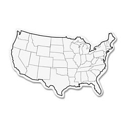 Chenille Kraft-987910 Bijela ploča izrezana karta SAD-a, 10 komada