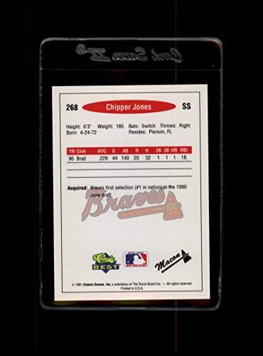 1991 Classic Best 268 Chipper Jones Macon Braves MLB bejzbol kartica NM-MT