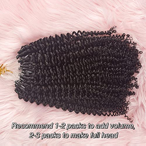 Niawigs Afro Kinky Curly Microlink Hair Extensions Human Hair For Black Women 4c Curly Micro Loop Human