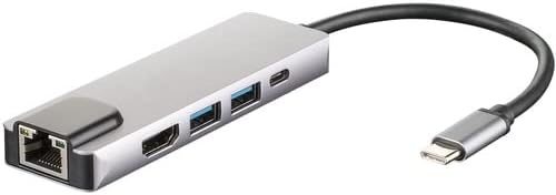 4XEM 5-u-1 HDMI, RJ-45, USB 3.0, USB-C Dock - za Notebook / Smartphone/Monitor - 100 W - USB 3.0 Tip C -