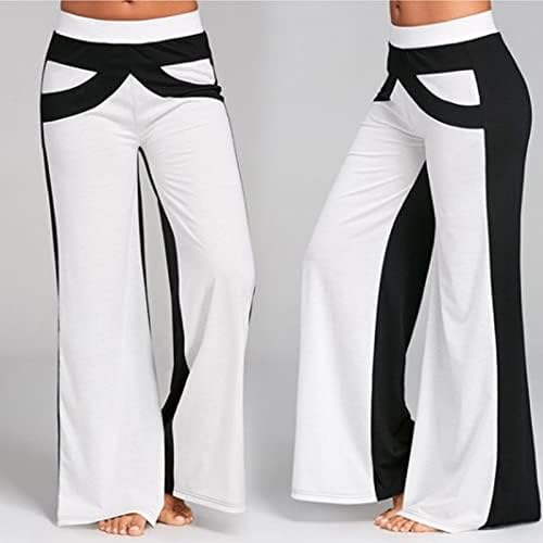 Ruktive ženske joge hlače plus veličina crno bijeli patchwork rastezljivi ženski sportska odjeća na balama