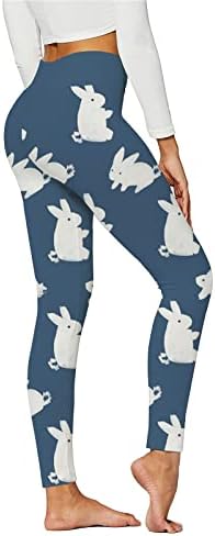 Visoke vuke za žene za žene Uskršnjeg dana nema vikea - kroz jogu hlače zečevi zečji print rastezljive gamaše