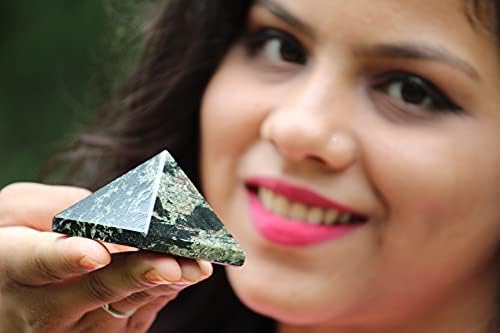 Jet Energiziran crni turmalinski piramida piramida Indija ručno izrađena 2 inča cca. A ++ Kristalna torbica Streef Relief 40 Page Jet International Crystal Therapy Brodset Gemstone Image je samo referenca