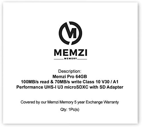 MEMZI PRO 64GB 100MB / s V30 Micro SDXC memorijska kartica za Motorola One seriju - makro, zum, akcija,