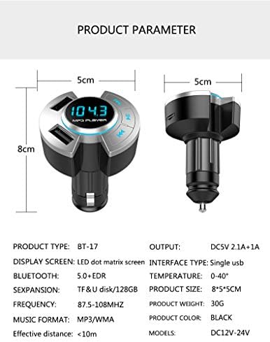 QAE Bluetooth FM predajnik bežični radio Adapter komplet za automobil sa Dual USB 2.1 A punjenje auto Punjač