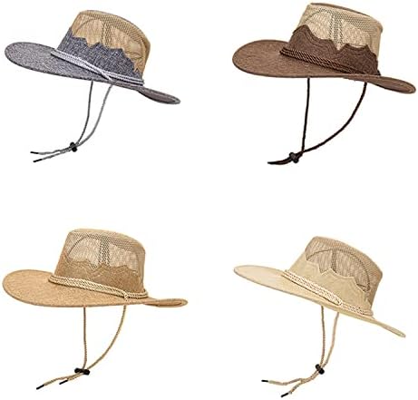 Exvvqoqo kaubojski kaubojski kapu za žene Muškarci Široki BRIM Sun Hat Western Stil sa nizom zaštite od