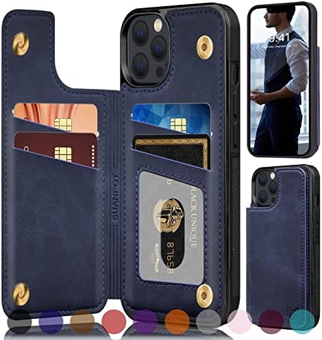 SUANPOT【RFID Blokiranje za iPhone 12 Pro Max 5G 6.7 torbica za novčanik sa držačem kreditne kartice,Flip