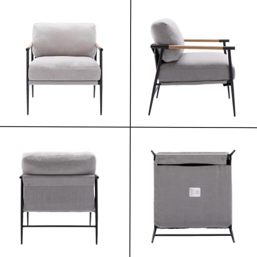 HEAH-YO & nbsp;moderna akcentna stolica sa metalnim ramom, tapacirana stolica za dnevni boravak sa uklonjivim