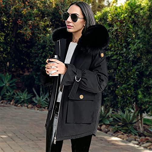 Foviguo kaputi od grana za žene, s dugim rukavima klasični zimski kaputi za žene duga kućna odjeća rever
