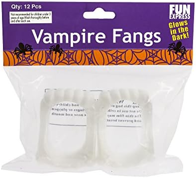 Plastic Glow-in-the-Dark Vampire Fangs-2 1/2& 34; x 1 3/4& 34; / Bijelo / paket 72