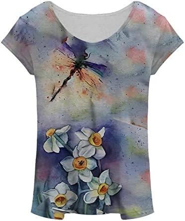 Ženske grafičke majice Casual V-izrez bez rukava bez rukava Ladies Fashion Butterfly Print Thirts
