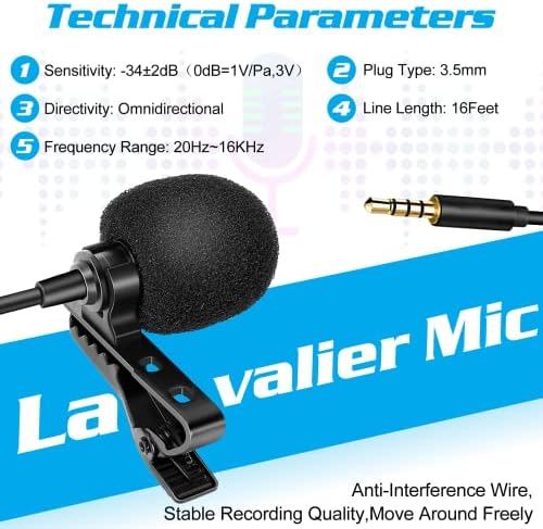 Profesionalni Lavalier rever mikrofon za verykool S5527 Alpha Pro kompatibilan sa iPhone telefonom ili kamerom