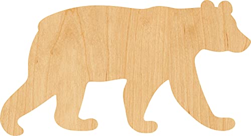 Black Bear Laser Cut Out Wood Shape Craft Supply-2