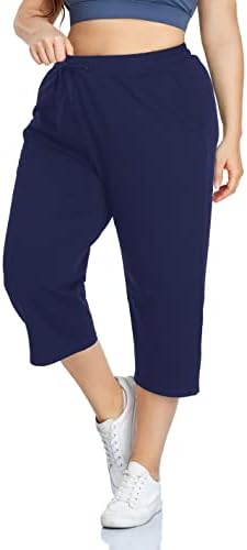 Zerdocean ženske plus veličine aktivni joga duksevi pamuk dres kapris atletičke gaćice sa džepovima