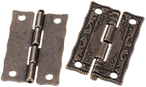Samonamjena zgloba namještaja 2pcs 35x 23 mm antikne brončane šarke ukras za ladicu vrata za vodu Vintage šarke za nakit drveni okvirni namještaj hardver