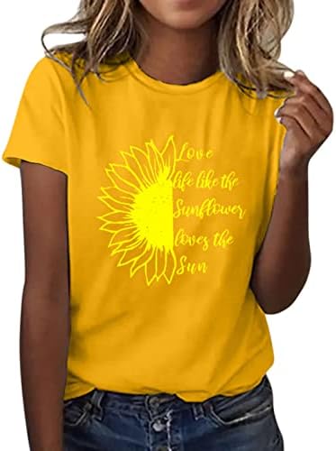 Crewneck Ljetni vrhovi Grafički tiskani košulje Worke Womens Tops Labavi fit bluza Košulje kratkih rukava