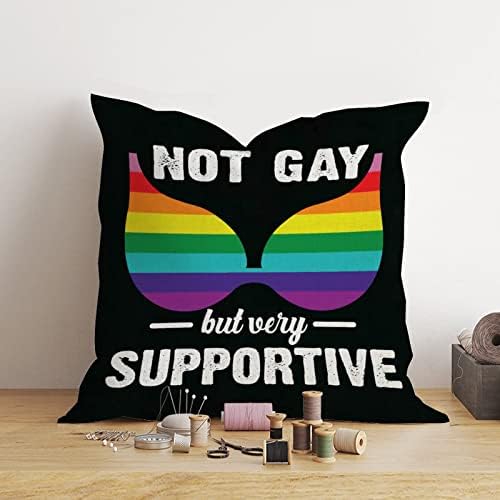 Ne gay, ali vrlo podržavajući bacanje jastuk s jastukom Romantični jastuk Case Rainbow Pride gay lezbijski