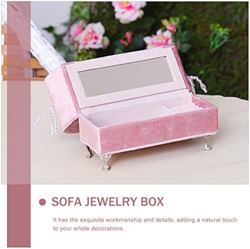 Toyvian Pink Decor kauč kutija za nakit poklon kutija za pohranu sitnica kutija za čuvanje uspomena minijaturni