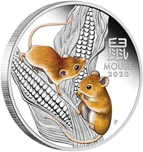 2020. Australian Zodijak Životinak Rat Mouse krađa kukuruz Srebrna pribora za obnarenje novčića GENG ZI Godina Kopiranje poklona