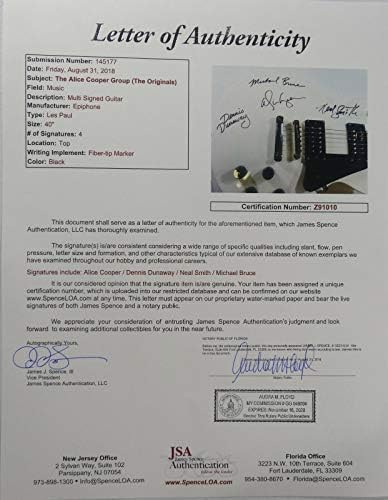 Potpisan Alice Cooper Grupa Sa Autogramom Les Paul Gitara Original Jsa Loa Z91010
