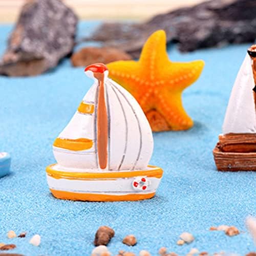 Amosfun 11pcs minijaturni ukras set nautičkog morskog stila morskog školjka jedrilica uzorkor ukrasi za