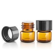 Honbay® bočica eteričnog ulja od Amber stakla od 1 ml sa reduktorom otvora i poklopcem-12 pakovanje