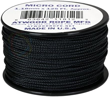 Atwood uže MFG 1.18 mm x 125 ' Micro kabl, Crna
