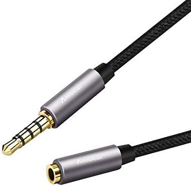 Produžni kabl za slušalice 6.6 FT, Anbear pozlaćeni 3.5 mm Stereo Audio kabl muški na ženski najlonski pleteni
