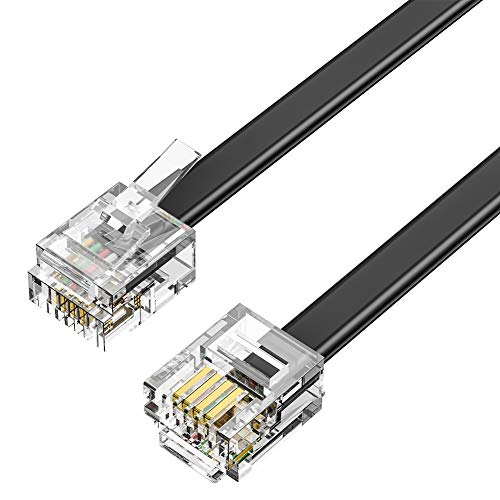 Telefonski dodatni kabel, 2 pakovanje 20ft RJ11 telefonski kabel za fiksne telefone sa 1 RJ11 spojnicama