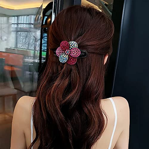 ARFINNE Flower hair Clip Set za žene 2 kom bez klizanja vještački dijamant svjetlucave ukosnice sjajne ukrasne