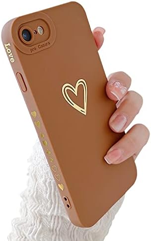 Hjwkjus Kompatibilan je s iPhone 6 / 6S futrolom za žensku djevojku, slatko pozlaćeno srce sa punim zaštitnim