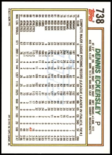 1992 TOPPS 738 Dennis Eckersley Oakland Athletics NM / MT atletika