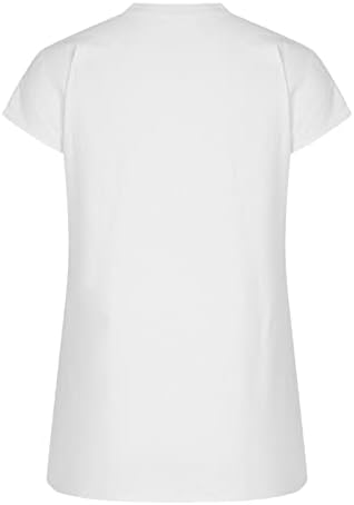 Djevojke Ljeto Jesen bluza kratki rukav 2023 Duboko V rect Lan Pamuk ručak Basična bluza košulja za žene
