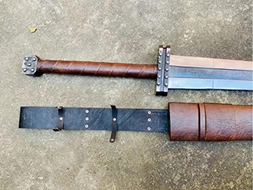 Prilagođeni ručno rađeni mač za tang tang, viking mač, dolazi sa kožnim omotačem