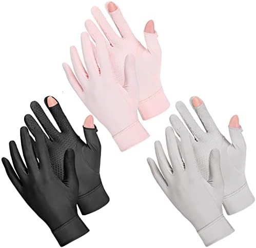 Bokon 3 parove žene UV UV zaštitne rukavice pune prstom bez klizanja na dodirnim zaslonom osjetljivim na
