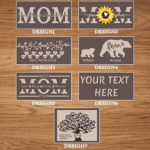 YANANKA Custom Wood Sign za dane mame majke Days Personalizirani drveni MOM znak prilagođen dječjim imenima