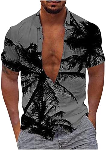Muške havajske majice 2023 ljetni kratki rukav Aloha Shirt za muškarce Casual Button Down Tropical Hawaii