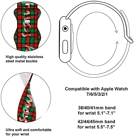 BOŽIĆNI GLATNI BAND 3 Pakovanje kompatibilno sa Apple Watch Band 38mm 40mm 41mm 42mm 44mm 45mm IWATch se
