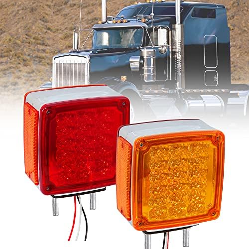 Oyviny Truck Trailer LED pijedestal svjetla kvadratna dvostruka jantarna / crvena lampica žmigavca sa 39
