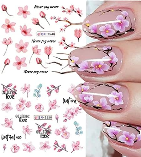 Cherry Blossoms naljepnice za umjetnost noktiju naljepnice cvijet prijenos vode naljepnice za nokte akvarel