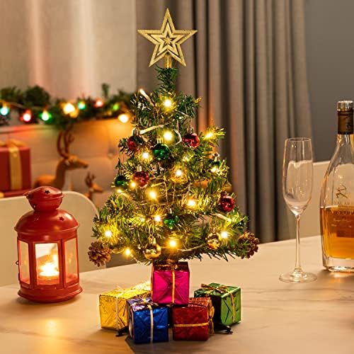 Božićni ukrasi, zatvoreni ukras za božićne drvce Mini božićno drvce, umjetno božićno drvce sa LED svjetlosnim