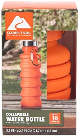 OZARK Trag 16 oz Sklopiva silikonska boca s karabinom - narandžastom