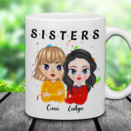 WHIDOBE Custom Friends, Sisters, besties šolja za kafu-personalizovana šolja za prijateljice žene - smešne
