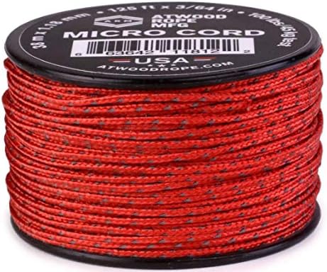 Američki užad Atwood Rope MFG taktički najlon / poliester mikro komunalni kabel reflektira 1,18mm x 125ft