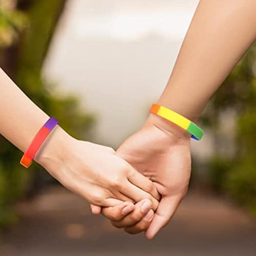 Suofrun Rainbow LGBT Pride silikonska narukvica Sakilayered gumena gej lezbejka Moda LGBTQ Sportska narukvica
