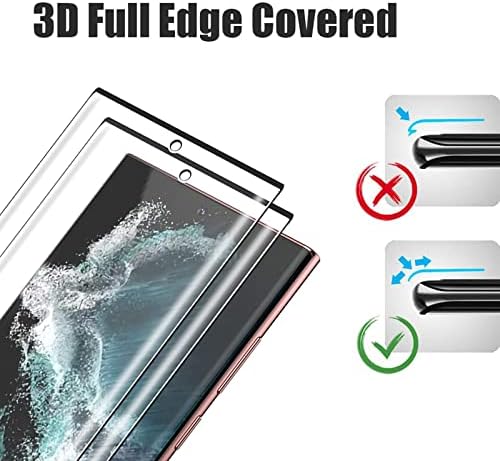 [2 + 2 paket] za Samsung Galaxy S22 Ultra 5G zaštitni zaslon za zaštitu kamere zaslona, ​​osjetljiv na dodir, podrška za otiske prstiju, 9h očvrsne