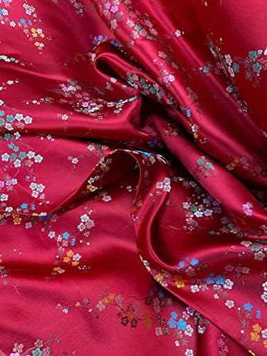 Kori tamnocrvena cvjetna Brokatna cvjetna Brokatna kineska satenska tkanina za Cheongsam/Qipao, Odjeća,