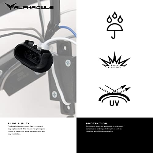 Alpha sove 8711576 farovi projektora sa bijelom LED svjetlosnom trakom - Crni Amber odgovara 2012-2015 Toyota